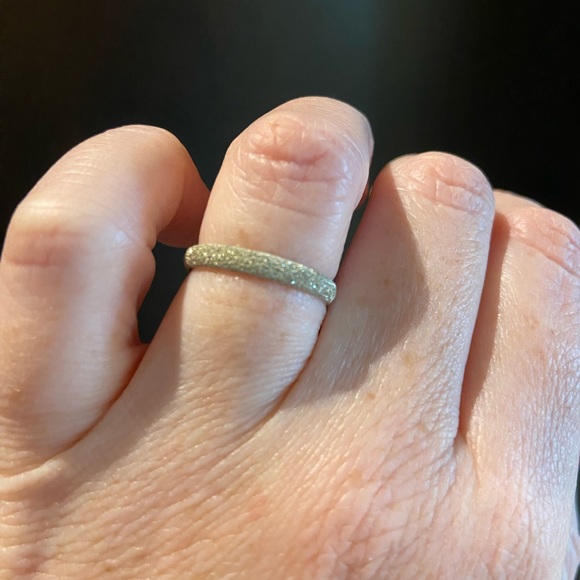 Stefano Oro 14k White Gold Diamond Dust Ring - Picture 5 of 7